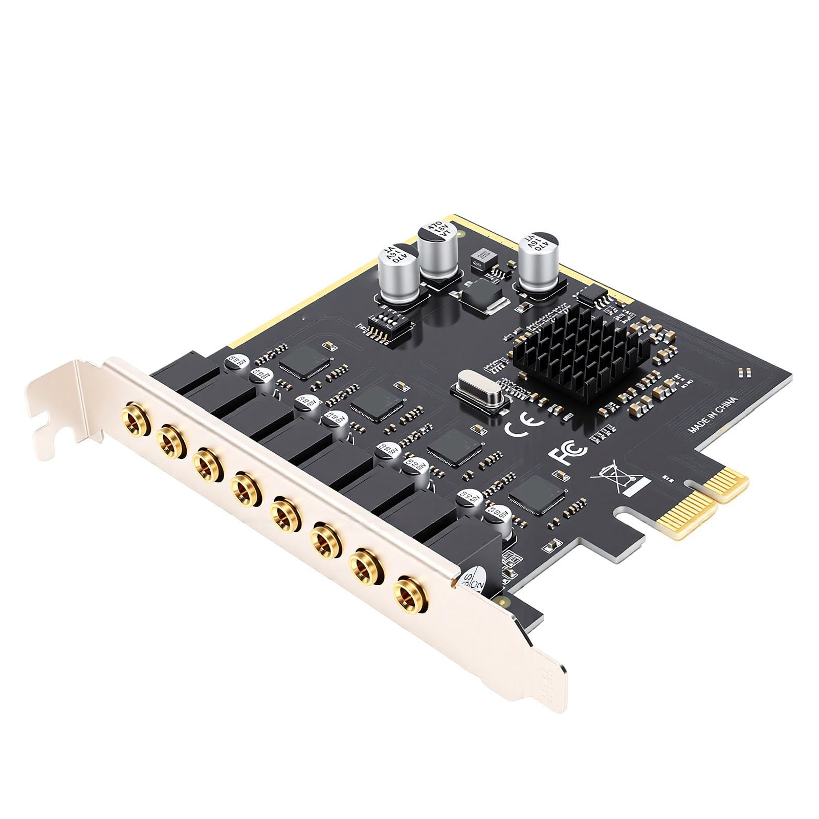 Zunate Tarjeta de Sonido PCIe Adaptador de HD de 4 Canales para PC