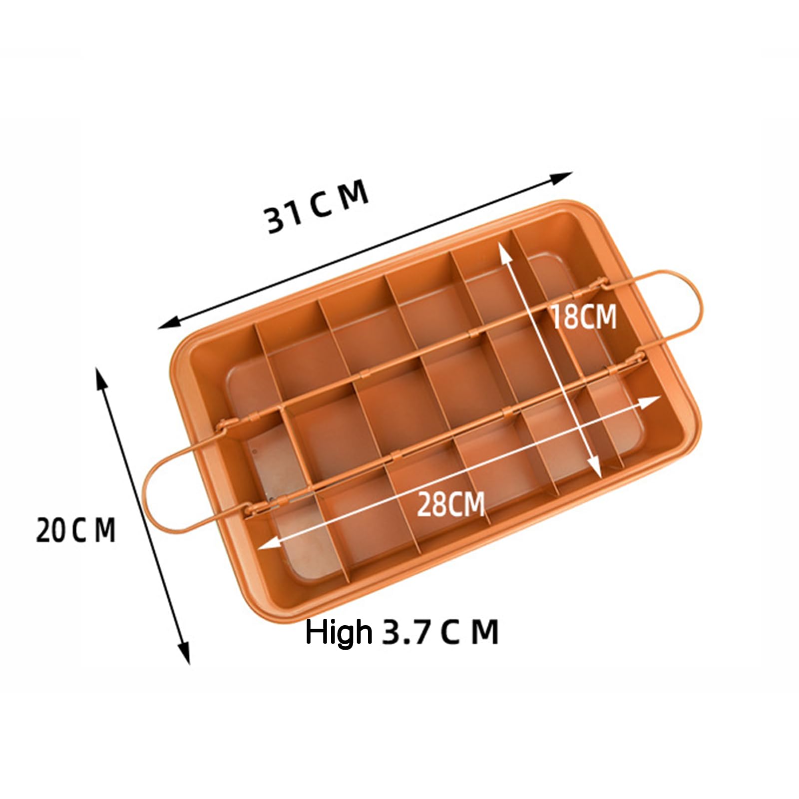 SVNR Brownie Tin, Non-Stick Brownie Pan with Dividers,18-Cavity,12 by 8 inches, Removable Base - Image 4