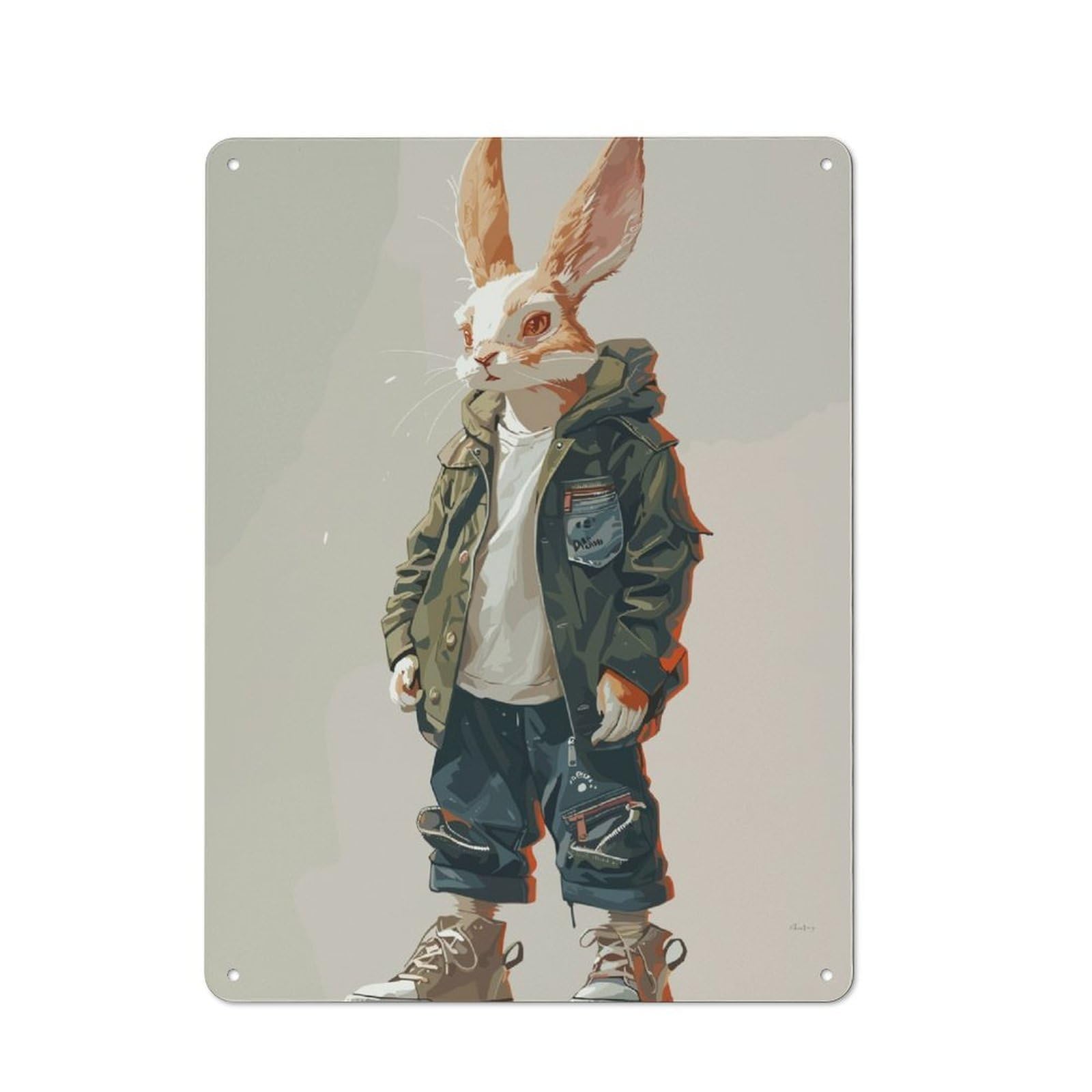 Junmoney Cony Style 40X30cm Rustic Metal Sign With For Hobby Room Or Studio, Metal Sign Decor For Hobby Rooms And Studios
