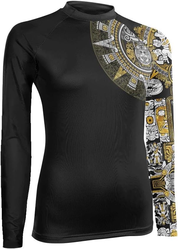 Aztec Warrior Women's Long Sleeve Rash Guard – Compression Training Shirt for MMA, BJJ, Grappling & Fitness