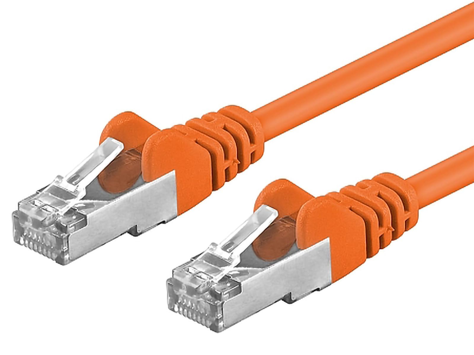 PremiumCord Netzwerkkabel, Ethernet, LAN & Patch Kabel CAT6a, 10Gbit/s, S/FTP PIMF Schirmung, AWG 26/7, 100% Cu, schnell flexibel und robust RJ45 kabel, orange, 5m