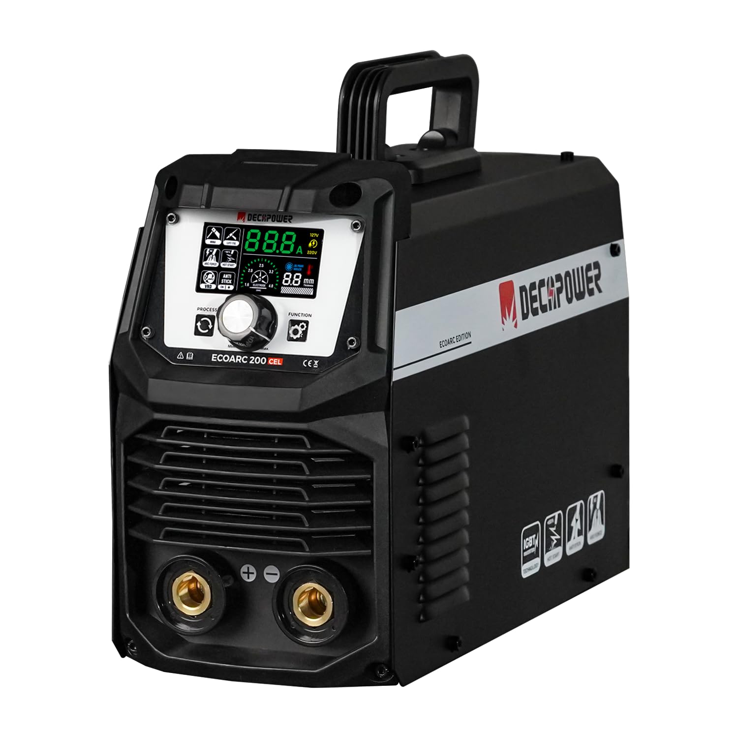 Decapower ECOARC Spawarka łukowa 160A MMA spawarka łukowa inwerterowa spawanie elektryczne przenośne spawanie z ekranem do użytku rodzinnego (PACK 4)
