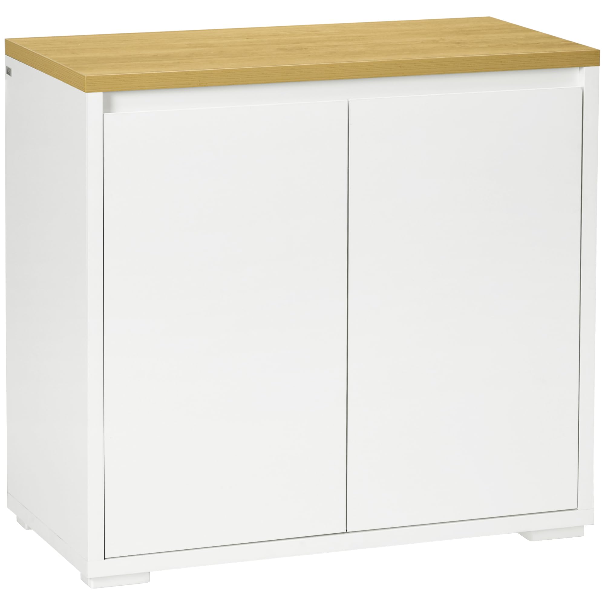 HOMCOM Sideboard Cabinet - White - Double Door - Adjustable Shelf - 80W x 37D x 75Hcm