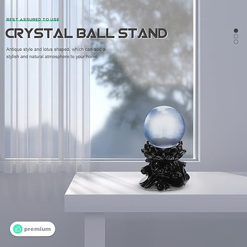 Miniatura 8 de ARTIBETTER Lotus Crystal Ball Stand Sphere Display Healing Feng Shui Glass Orb Holder Base Statue Decoration for 60mm-80mm Sphere