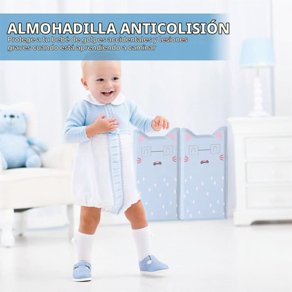 VICASKY Par De Pegatinas Removibles Anticolisión De Pvc Para Niños Azulejos De Pared 3D Para Gatos Protectores De Bordes De Almohadillas De Pared Herramienta De Protección Para Bebés