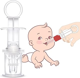 haakaa Baby Oral Feeding Syringe, Pacifier Liquid Medicine Dispenser with Oral Syringe, Infant Baby Oral Syringe & Dispenser, Newborn Baby Syringe Feeder, 1 Count (Pack of 1)