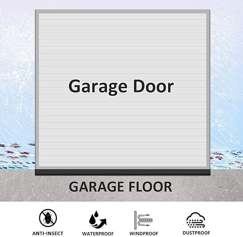 Miniatura 3 de Sello universal para puerta de garaje, tira de sello de goma de repuesto para puerta de garaje, resistente a la intemperie, burlete con clavos (33