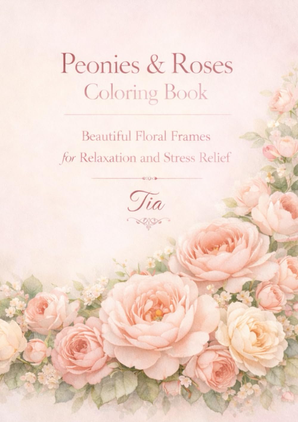 Peonies & Roses Coloring Book: Beautiful Floral Frames for Relaxation and Stress Relief