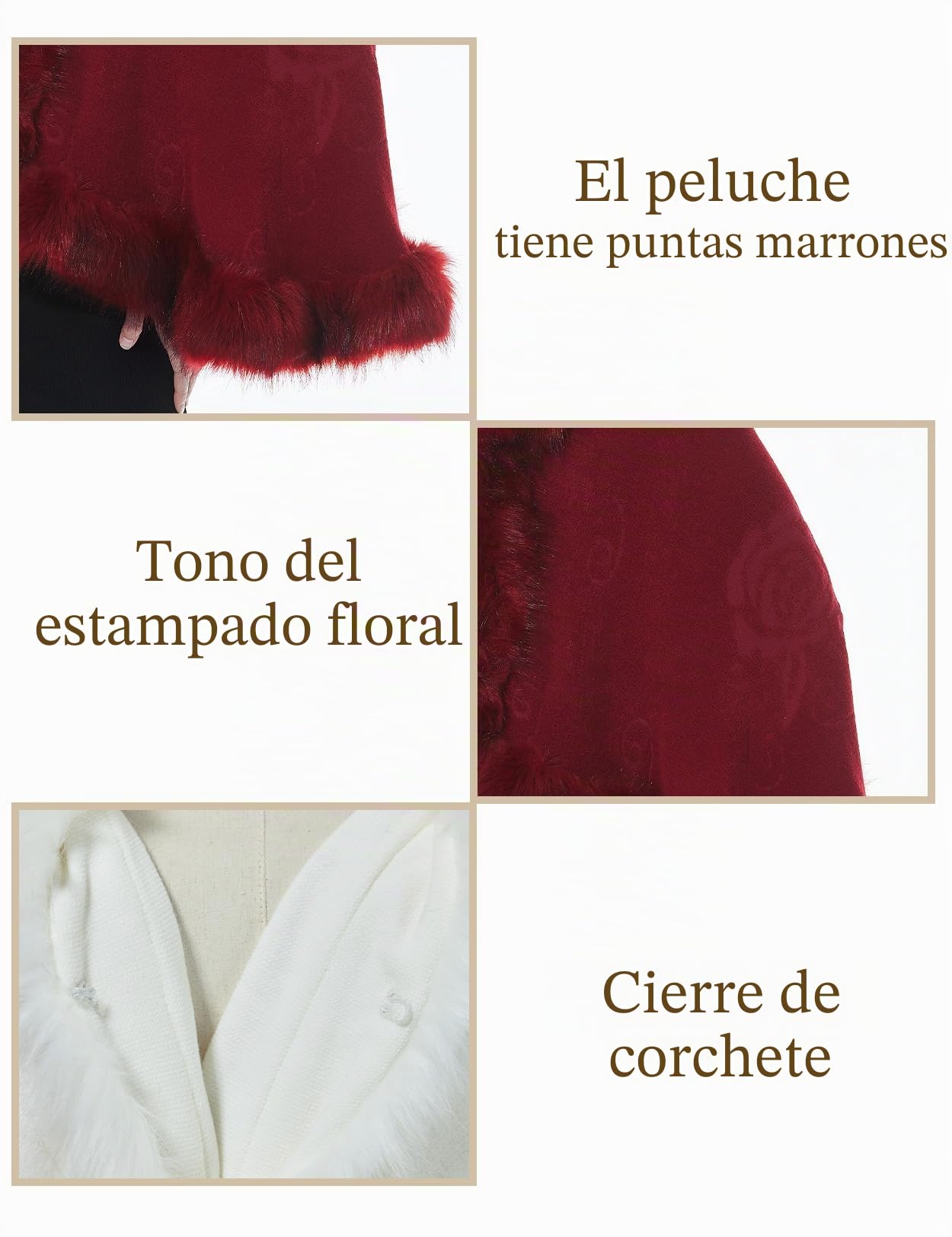 BEAUTELICATE Estola de Pelo Mujer Chal de Piel Sintética de Conejo Capa de Abrigo Punto Poncho Cardigan para Boda Fiesta Invierno