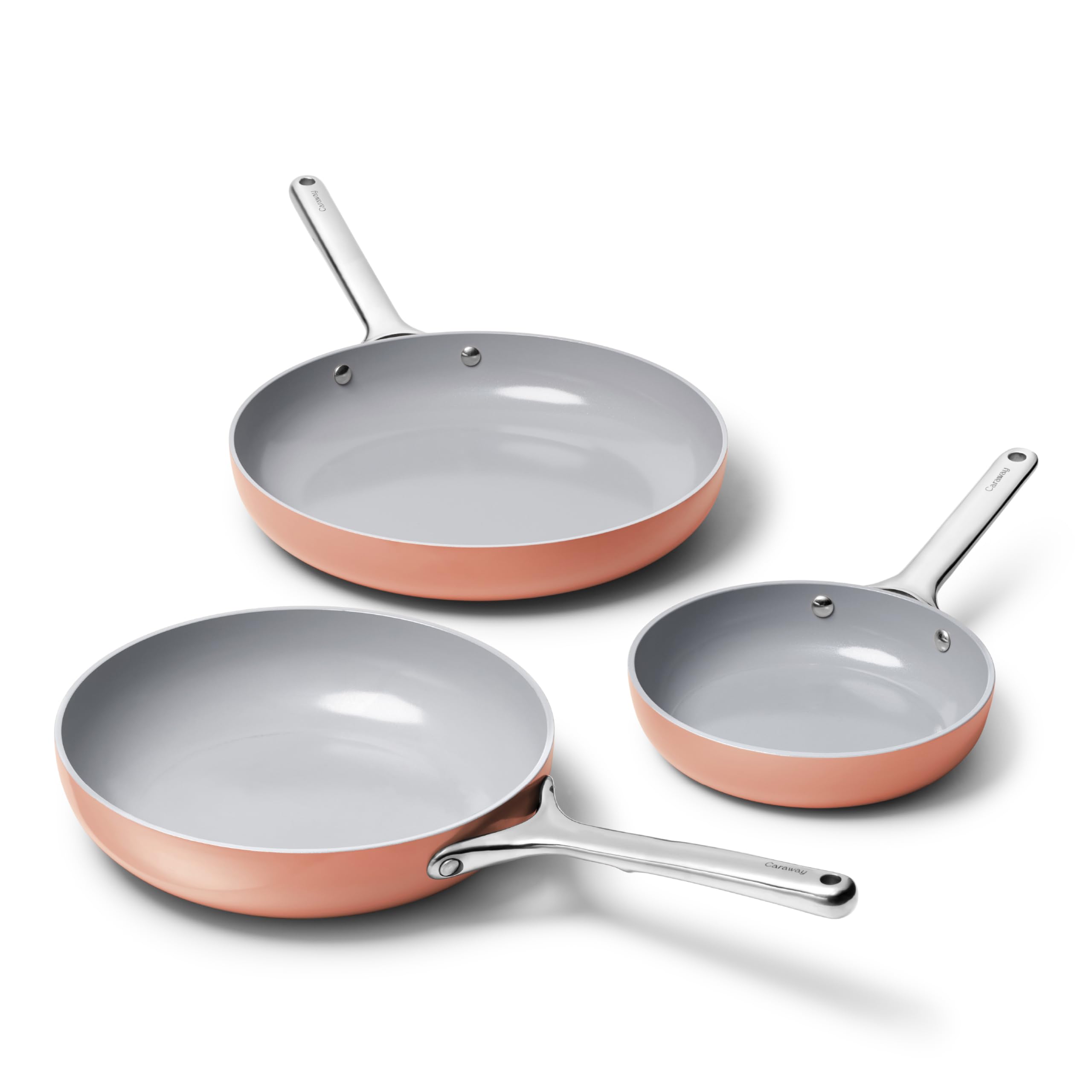 Caraway Non-Stick Ceramic Coated Fry Pan Trio, 8", 10.5", &amp; 12"