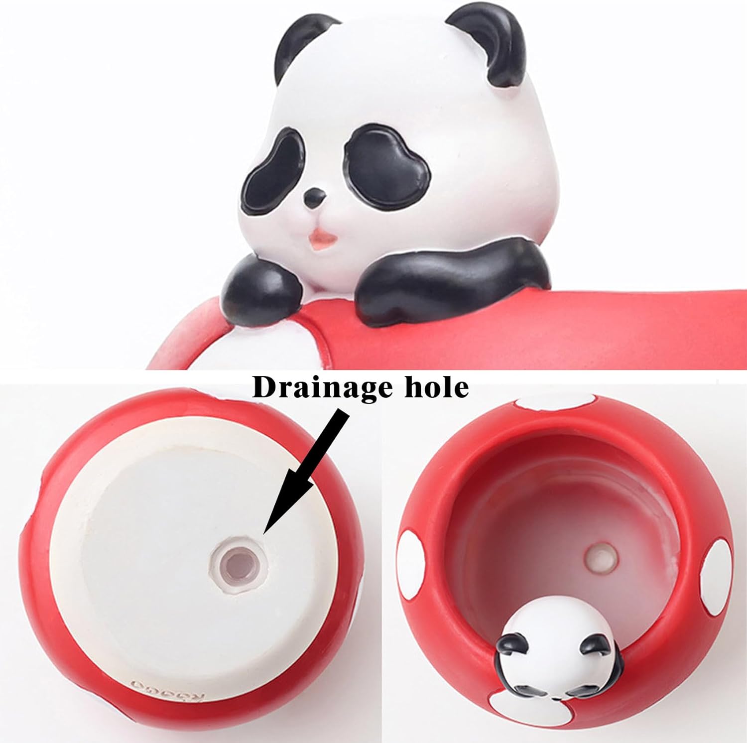 EOBTAIN Cute Mushroom Planter Pots Unique Animal Panda and Rabbit Resin Succulent Small Pots for Indoor Plants Mini Cactus Planter Pots Living Room Office Table Decor,Mushroom Lover Gifts,4 Inch 2 Pcs