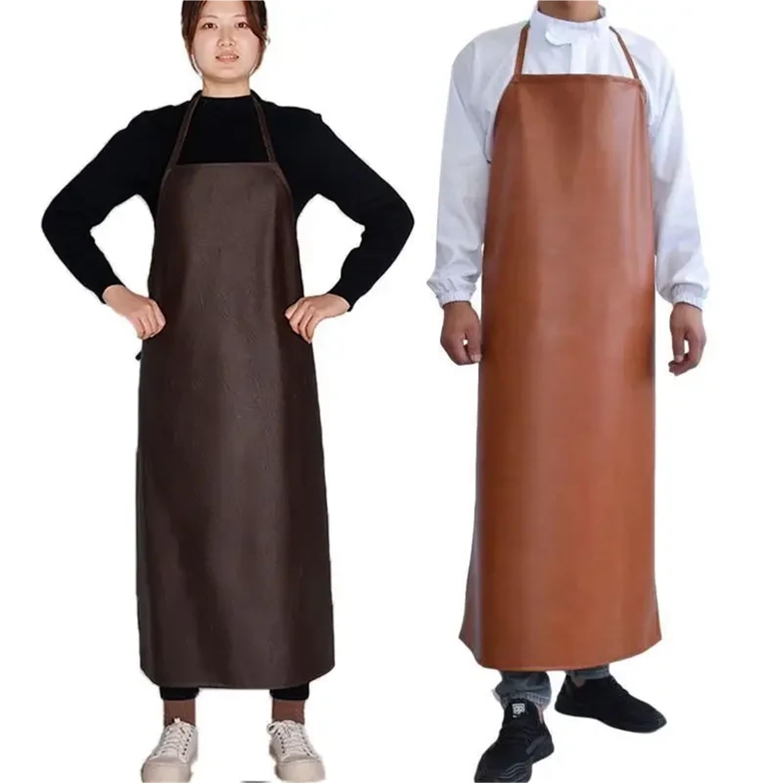 Delantal Trabajo Pesado Delantal de cuero resistente al aceite, unisex, talla grande, for cocina, trabajo, hostelería, estilo masculino, impermeable
