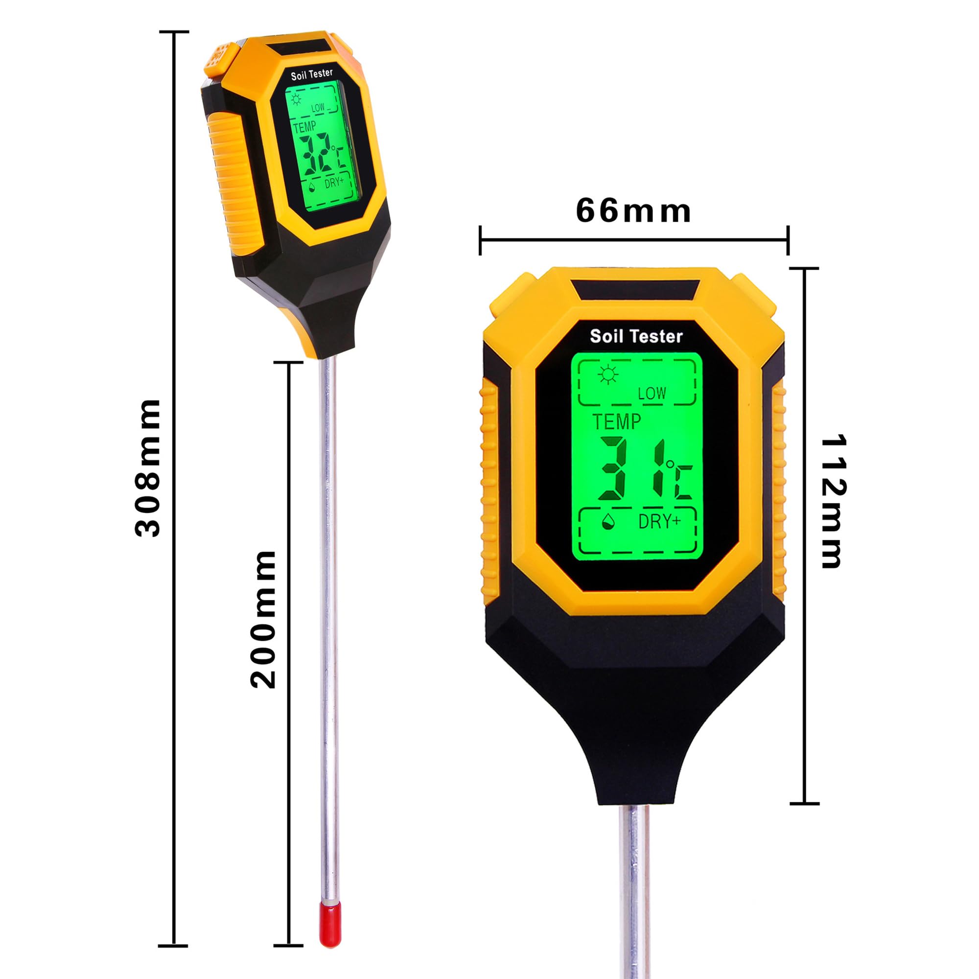 4-in-1 Soil Moisture Meter - PH, Temp, Light & Humidity -7 4-in-1 Soil Moisture Meter - PH, Temp, Light & Humidity -7