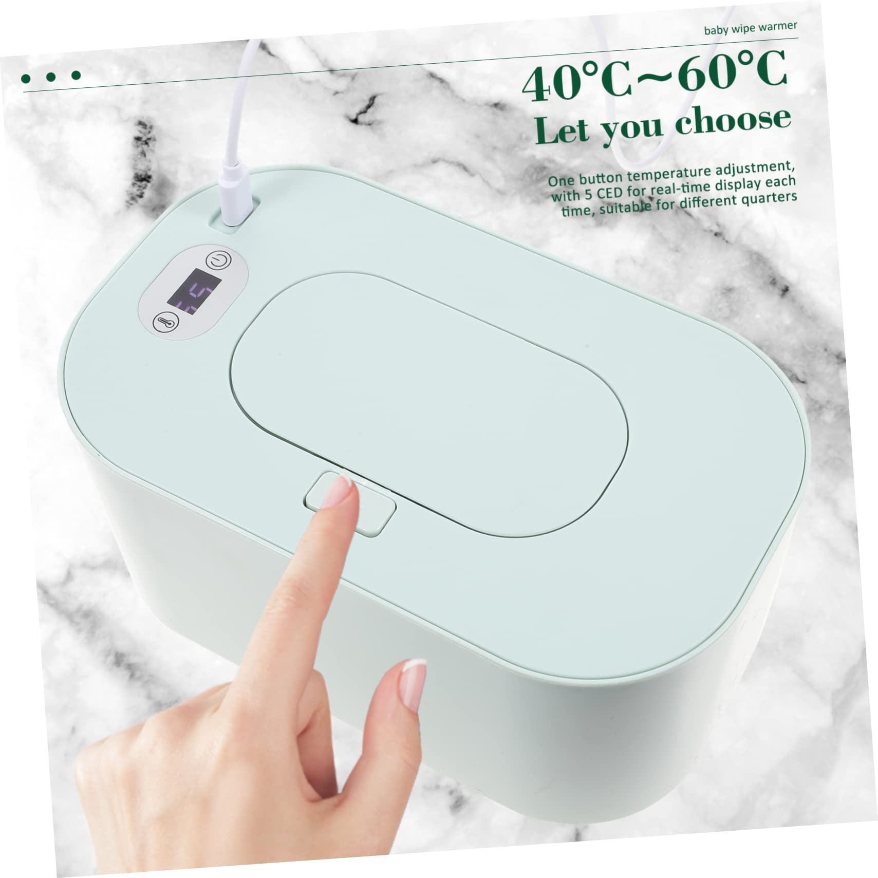 Hemobllo Calentador De Toallitas Húmedas Para Bebés Usb Verde Dispensador De Toallitas Húmedas Para Uso Doméstico Coche