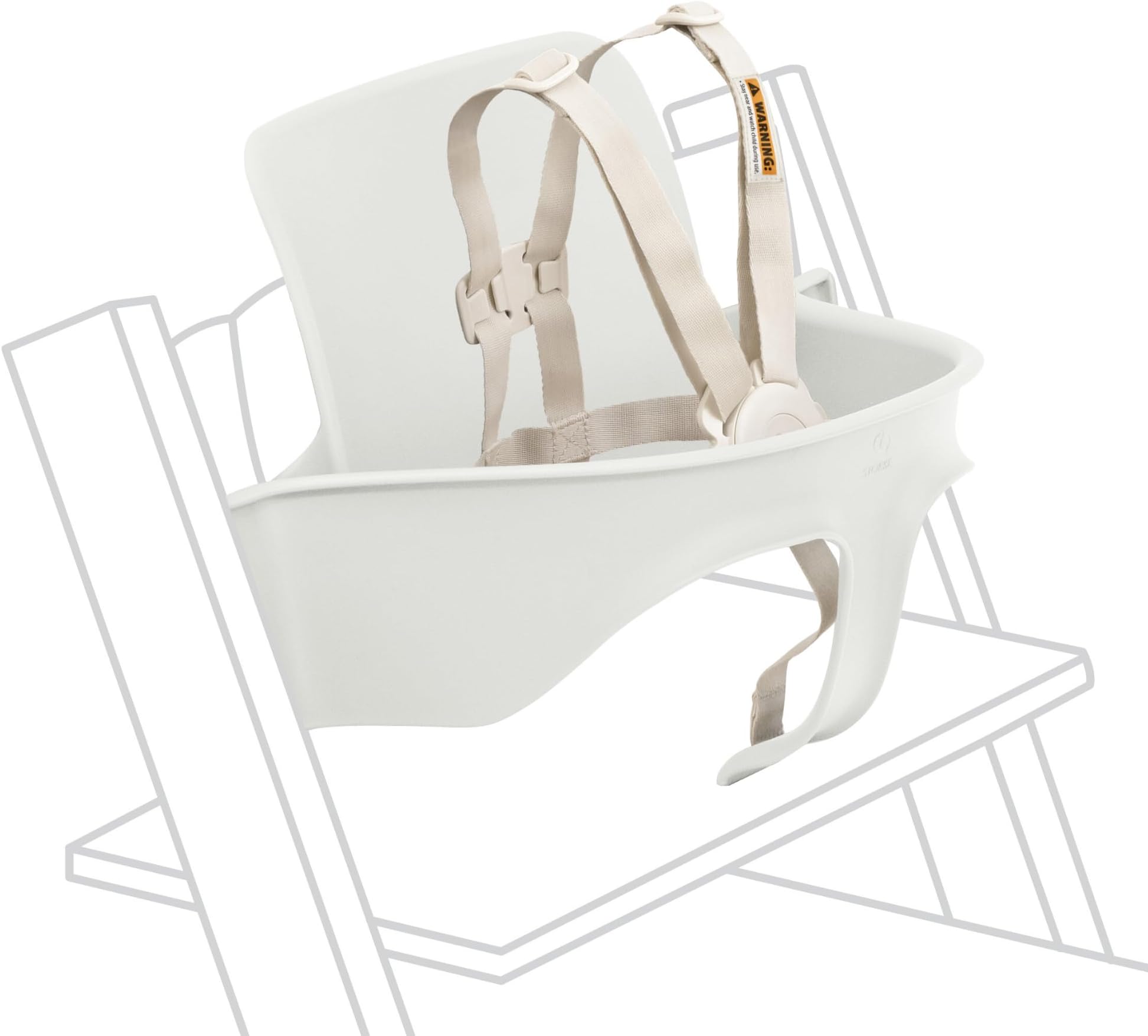 Stokke Tripp Trapp Baby Set 2, White - Ages 6-36 Months - Convert The Tripp Trapp Chair into a Comfortable High Chair - Includes Stokke Harness 2