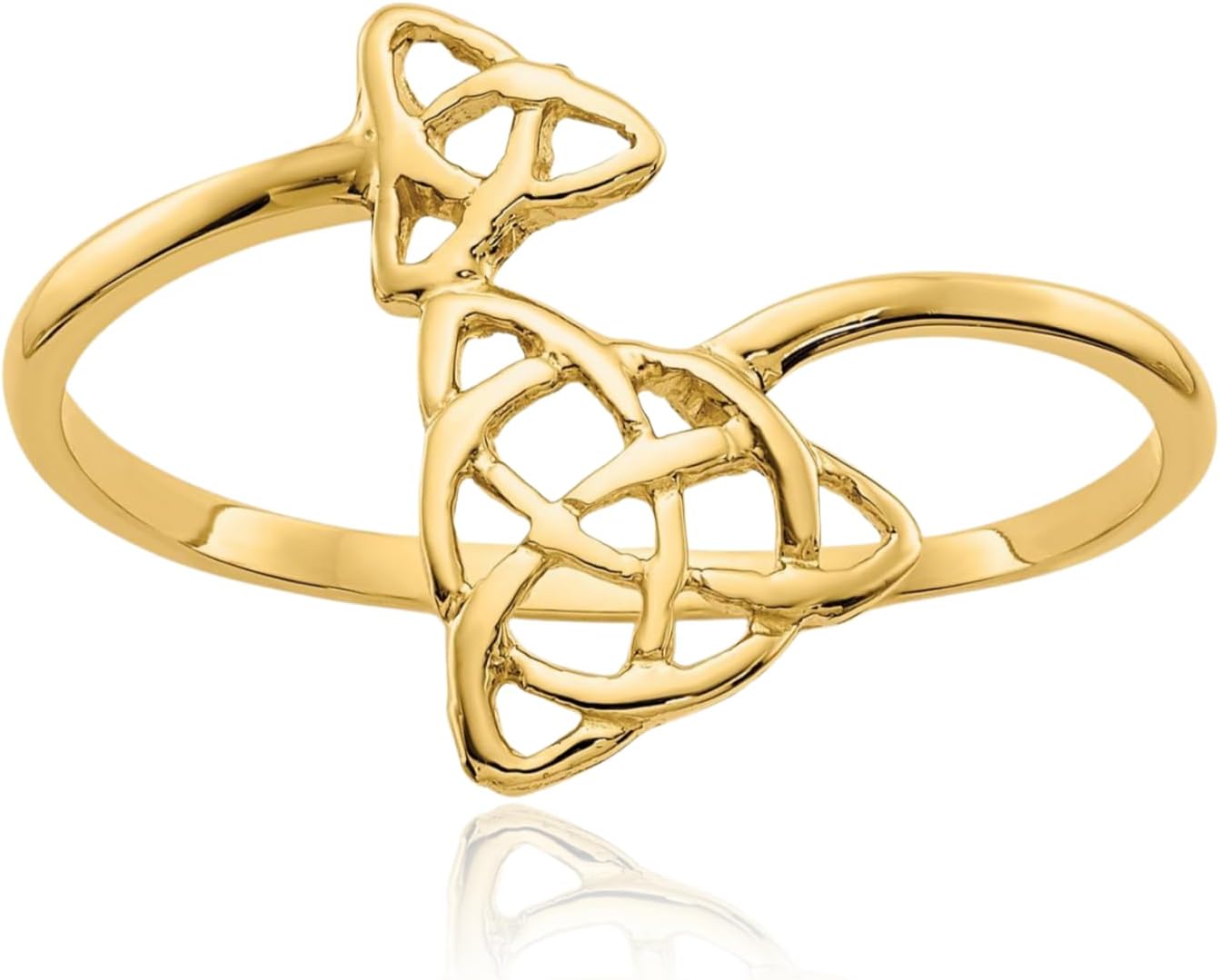 IceCarats 14K Solid Yellow Gold Heart Celtic Claddagh Love Knot Statement Fashion Anniversary Ring Polished