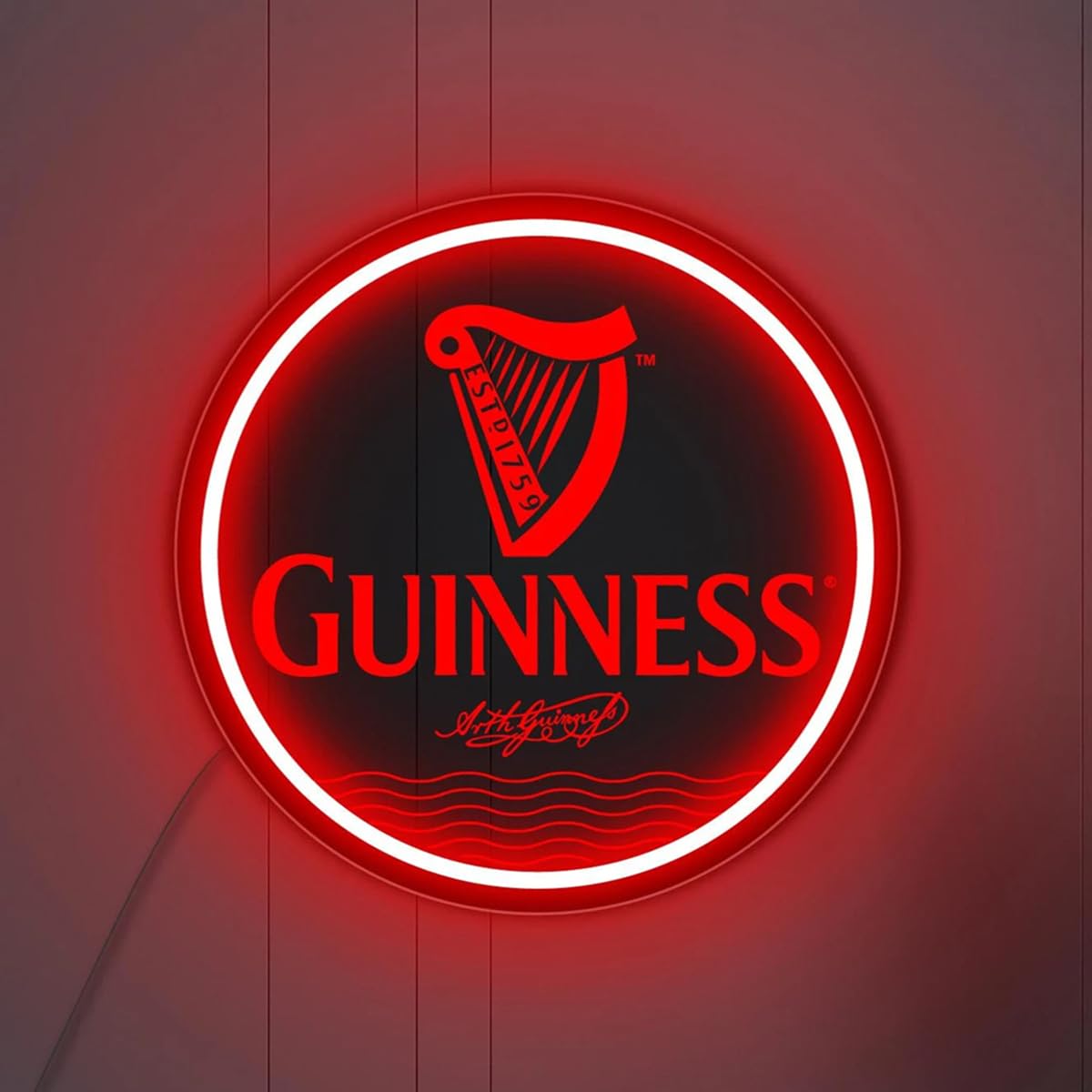Guinness ビール　ギネス　ネオン　パブミラー　 サイン　看板　照明 Amazon.co.jp: ギネスネオンサイン、ビールバーライト、ホームバー