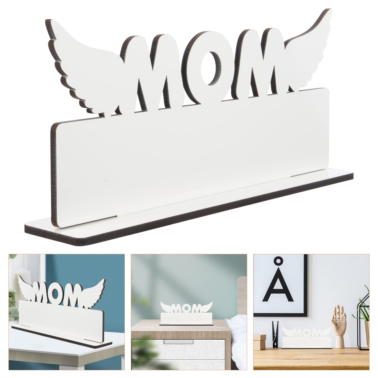 PRETYZOOM 4 Stück Fotorahmen zum Muttertag Hausschilder für draußen Türnummernschilder Mama Bild mehrere Bildrahmen bürodeko büro dekoration Sublimationsplattenrohlinge DIY liefert Holz