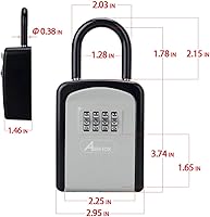 Vista 6 de Caja de cerradura de llave, caja de bloqueo de combinación con código para almacenamiento de llaves de casa, casillero combinado de puerta