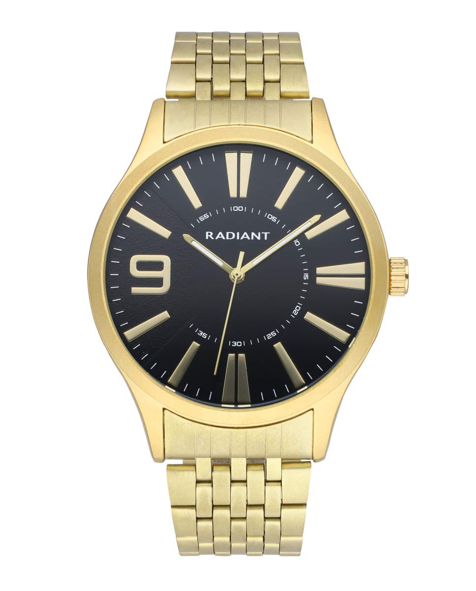 Radiant Master Orologio Uomo Automatico, Cassa E Bracciale Dorato, Quadrante Nero, 44mm, 5 ATM, Garanzia 3 Anni