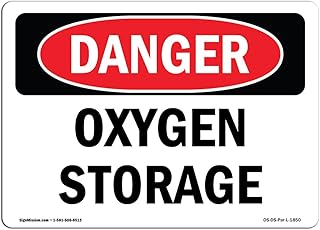 OSHA Danger Sign - Oxygen Storage | Plastic Sign | Protect Your Business, Construction Site, Warehouse & Shop Area | Made in The USA