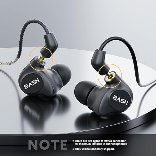 Miniatura 8 de BASN Metalen - Auriculares para monitores intrauditivos, músicos con aislamiento de ruido de 4 controladores IEM con graves profundos, dos cables