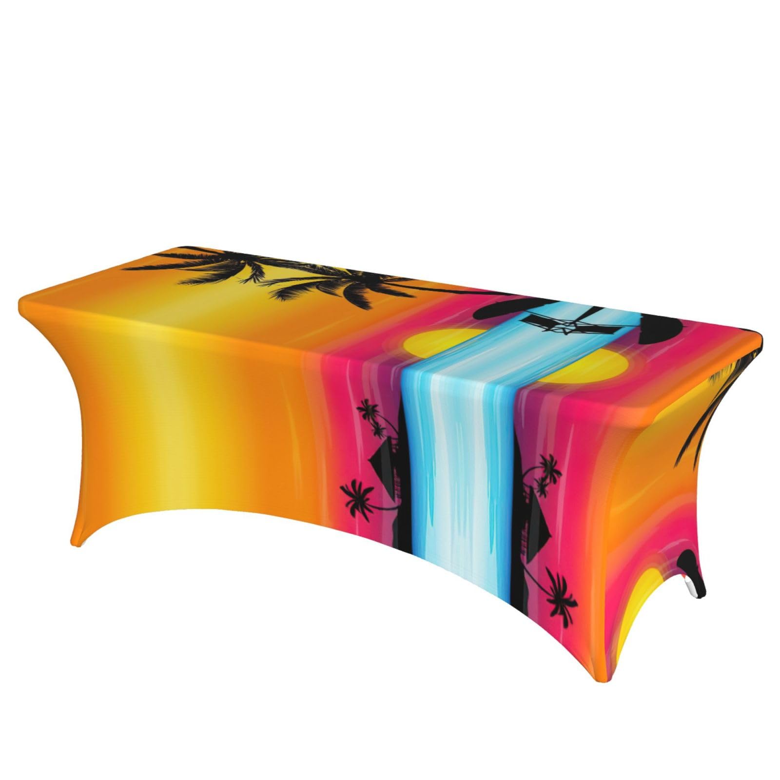 Nappe de table extensible imprimé palmier pour fête et banquet d'été en plein air