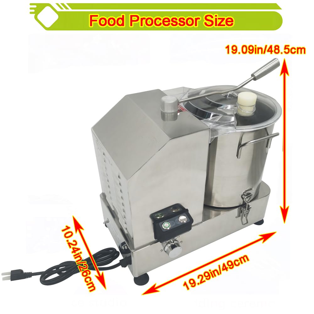 Procesador de alimentos comerciales de 12L Acero inoxidable Picador eléctrico de verduras de carne Cortador de alimentos multifuncional Molinillo de carne Batidor de albóndigas Batidora de 2
