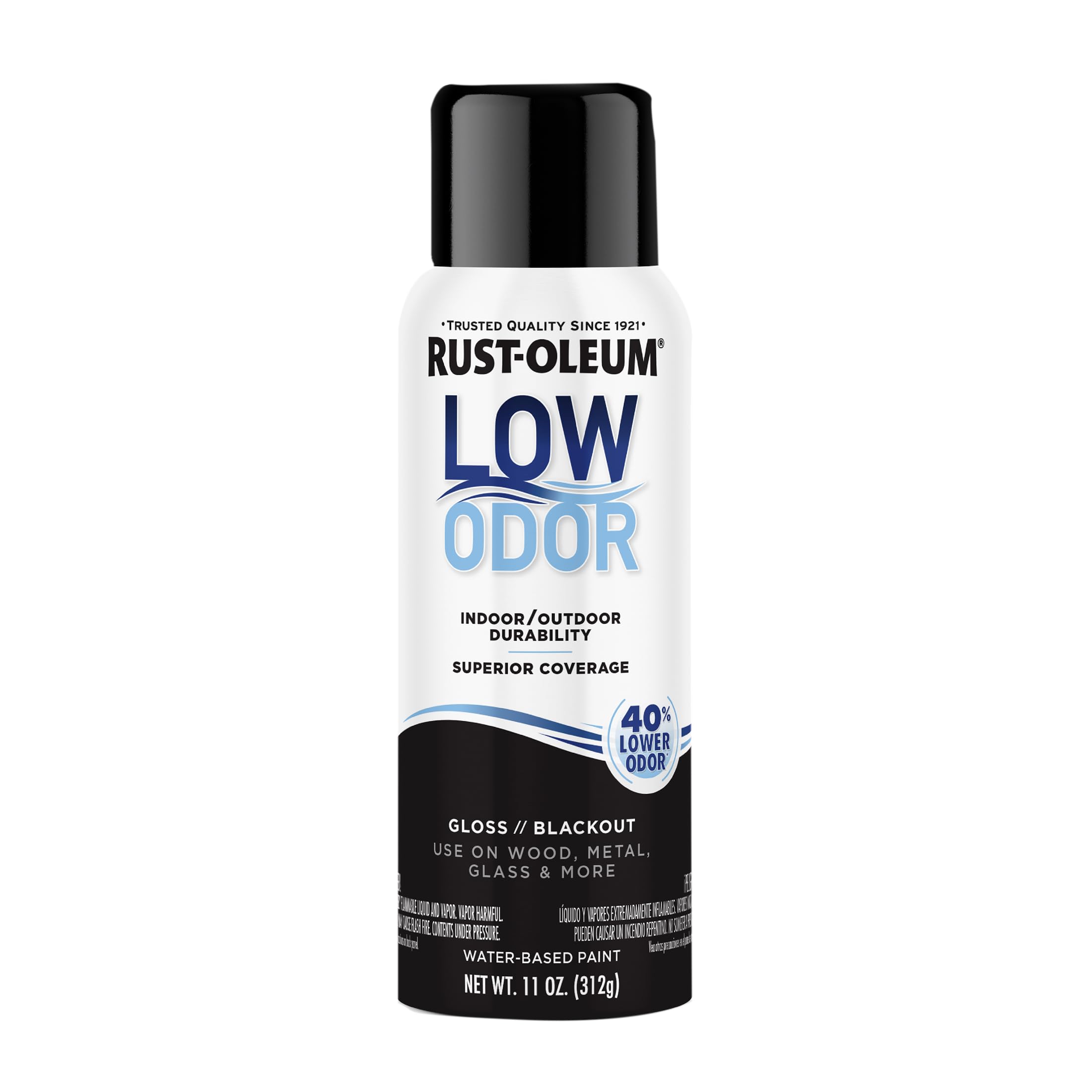 Rust-Oleum Low Odor Premium Spray Paint, Gloss Blackout