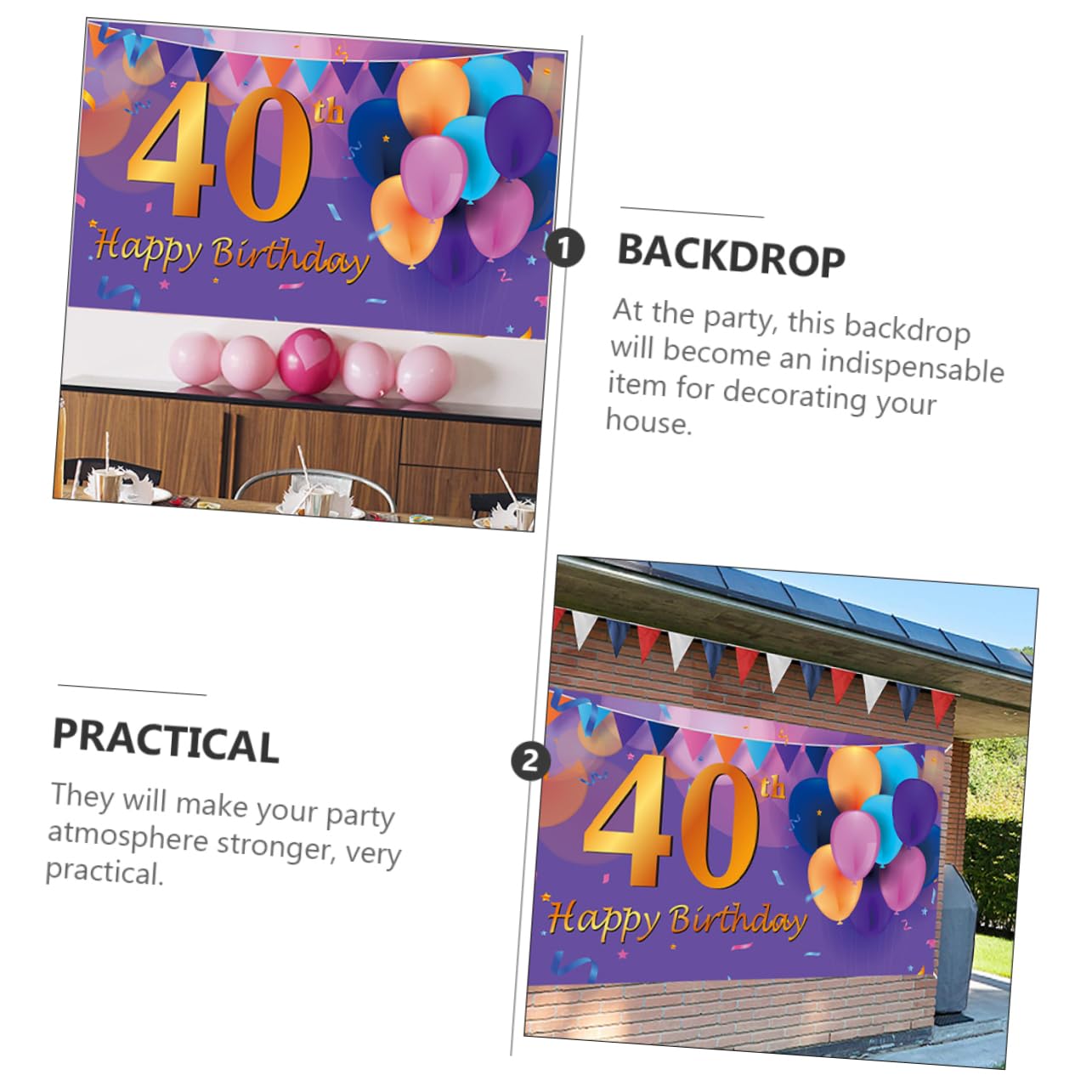 Gatuida 3pezzi Decorazioni Premium Per Compleanno Striscione Design Accattivante Per e Speciali