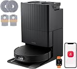 roborock Qrevo Edge 2 Set Robot Aspirateur Laveur, 25 000 Pa, Lavage des Serpillières à l'eau Chaude à 80°C, Évite 280+ Obstacles, Système Anti-enchevêtrement, 7,98cm Mince,Technologie FlexiArm, Noir - 1