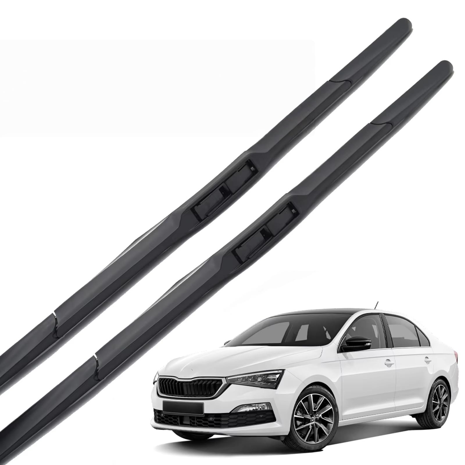 Balais d'essuie-glace Skoda Rapid silencieux et sans traces pour l'avant