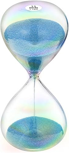 Miniatura 13 de Reloj de arena CNCJ de 60 minutos con vidrio de 7 colores y arena dorada, reloj de arena grande de 60 minutos, reloj de arena de 60 minutos, reloj