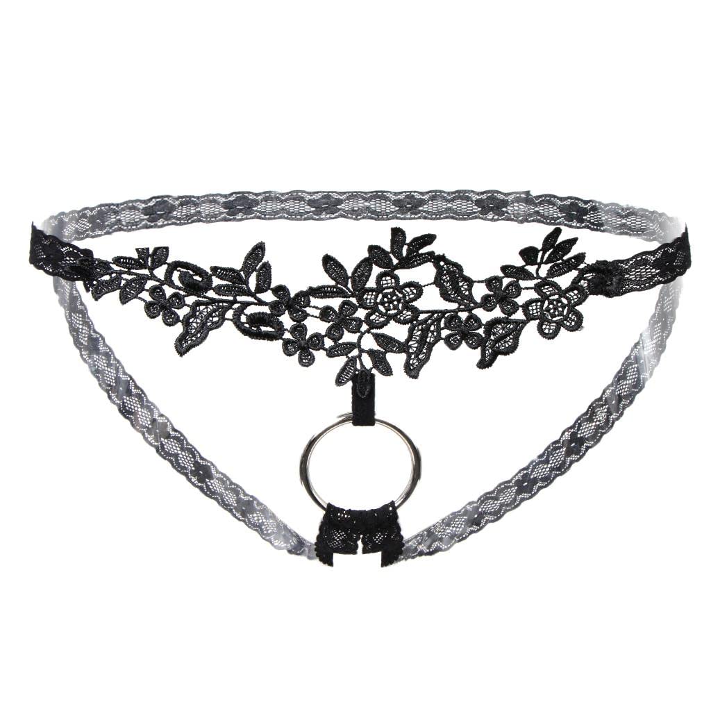 Men Sissy Embroidery Lace Ring T-Back Thong Briefs G-String Underwear Black | Clothing Shoes & Accessories | Mens Clothing | Underwear | 1 Piece Men Lace Underwear-image-39