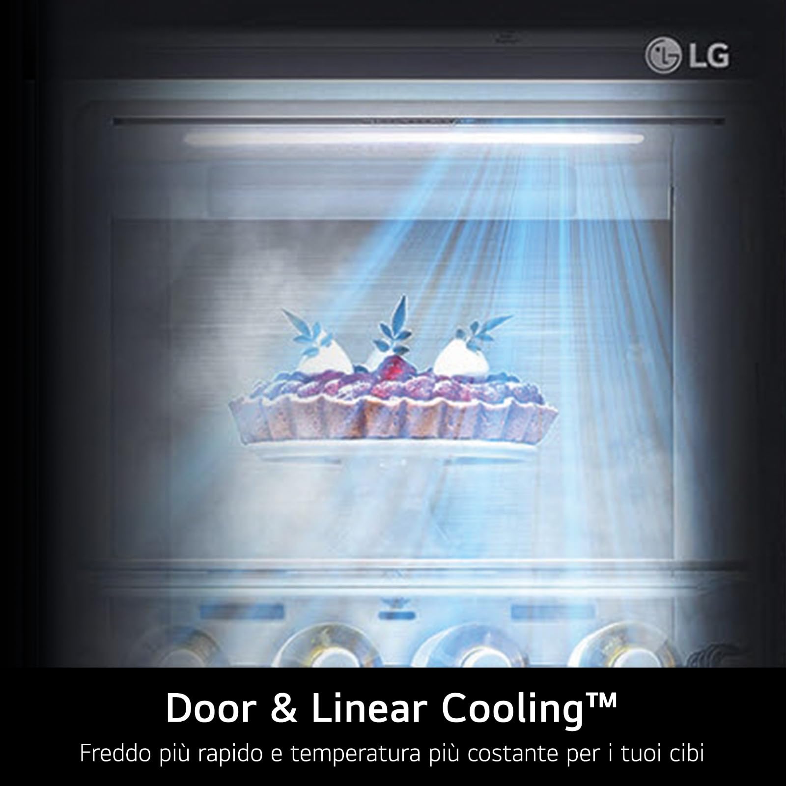 LG GML960EVBE Multi-Door Kühlschrank mit Gefrierfach (641 L, Energieklasse E) mit Eis- und Wasserspender, DoorCooling, Total No Frost, Schwarz