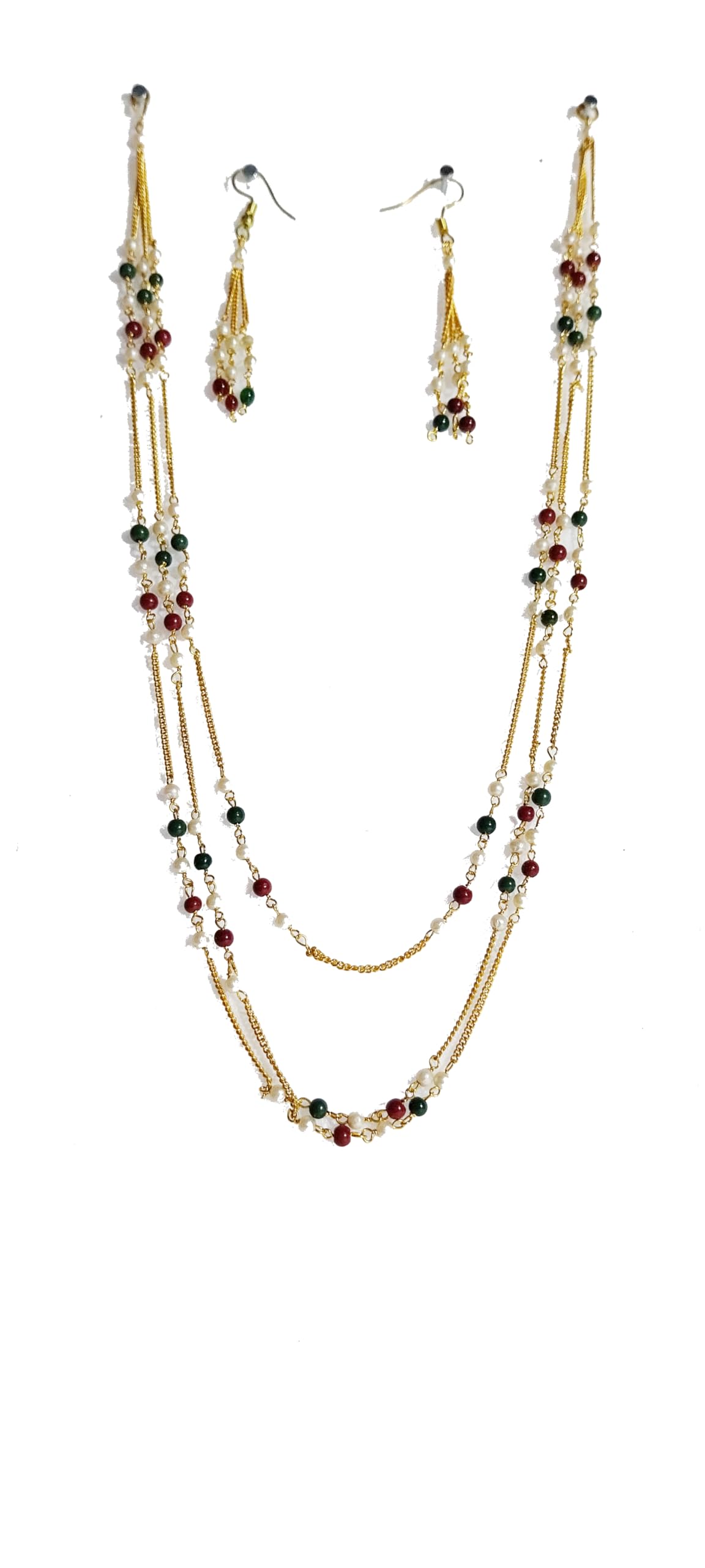 Gold Plated Latest Long Chain Traditional Necklace Jewellery Set for Women (Design02) (B0D3GYBWLZ) Amazon Price History, Amazon Price Tracker