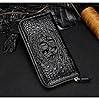 Alice Fan Luxuriöse Herren-Geldbörse aus echtem Krokodilleder, mit Reißverschluss, lange Geldbörse, Herren-Geldbörse, Clutch-Tasche, Krokodil Kopf schwarz, Geldbörse aus natürlichem Krokodilleder #5