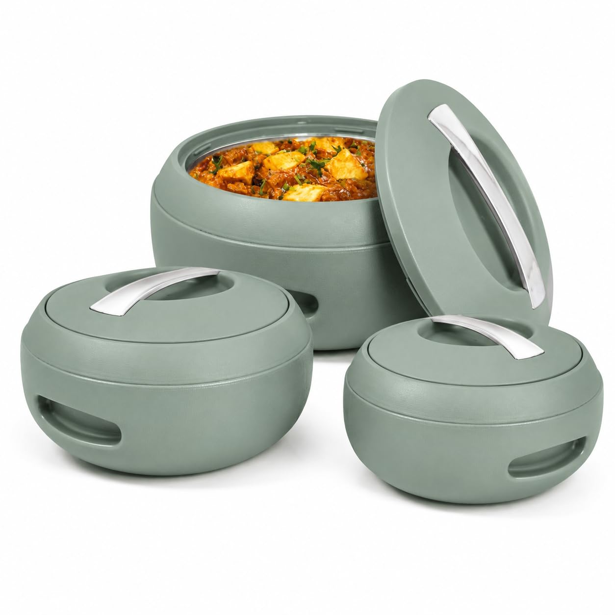 Homsmyth Stainless Steel Hot Pot Food Warmer Container Insulated Thermal Casserole Serving Dish for Soup, Salad & Rice - Keeps Food Hot or Cold for Hours 1L/1.5/2L