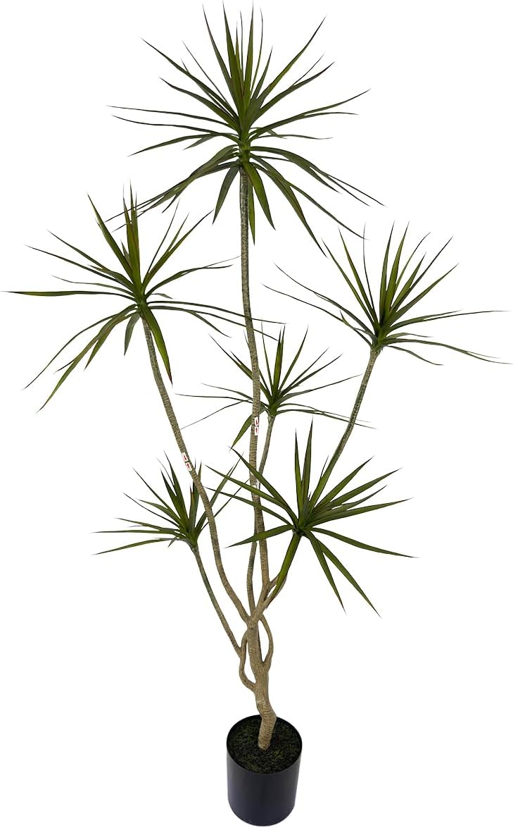 Artificial Dracaena marginata,6ft Tall Fake Plants Artificial Dracaena marginata Plants for Indoor, Fake Trees for Office Home Living Room Floor Patio Greening Porch Decor 1 6ft