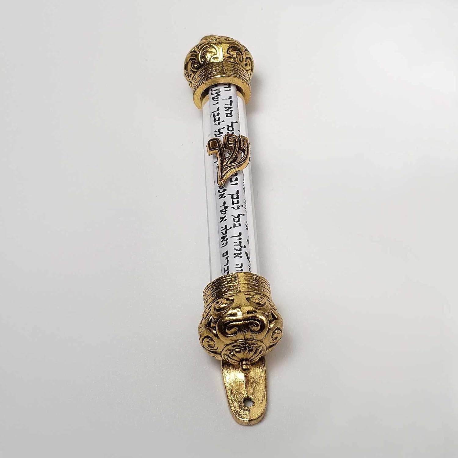 Blue White Shop Set 6 pcs Door Mezuzah Case with Prayer Non Kosher Scroll Shadai 4,4" Judaica