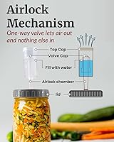 Vista 3 de Elementi Tapas de fermentación para tarros de masón, tapas de fermentación fáciles de usar para frascos Mason de boca ancha, haz un delicioso