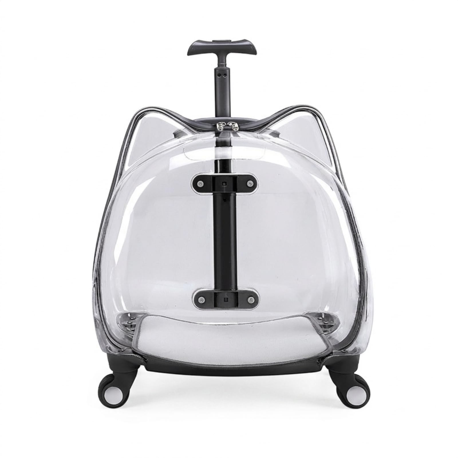 Transportín con Asa Telescópica Transpirable Transportín con Ruedas Amplio Bolsa Transporte para Veterinario, Negro