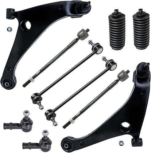 Miniatura 44 de Detroit Axle - Kit de suspensión frontal de 10 piezas para Chevy Trailblazer GMC Envoy XL Buick Rainier 9-7X Ascender, inferior y superior, 4 brazos