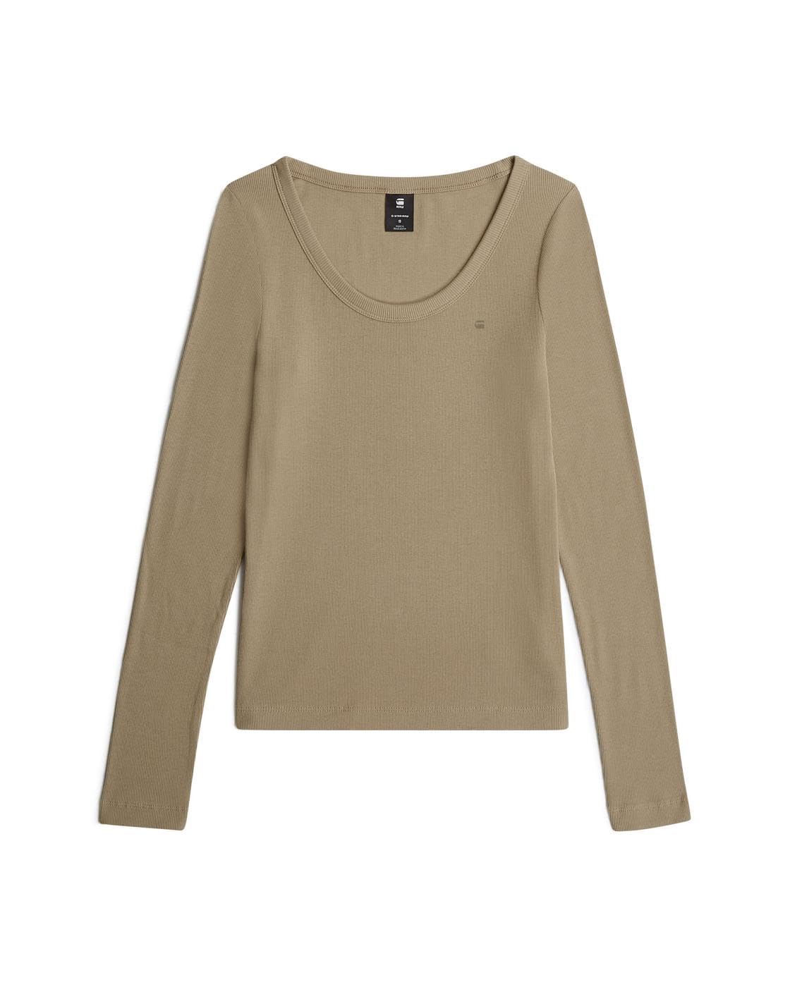 G-Star Damen Slim Rib Open Neck T-Shirt T-Shirt (1er Pack)