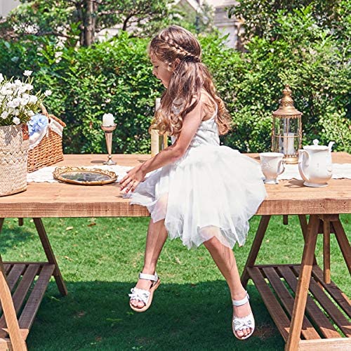 Image of Felix & Flora Toddler Girl Sandals - Little Girl Easter Dress Shoes Lightweight Open Toe Beach Holiday Flats