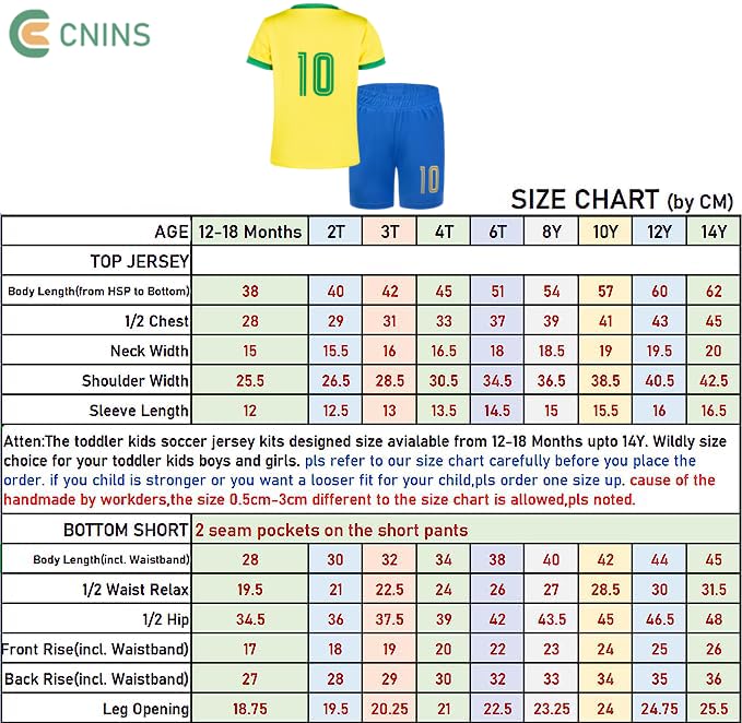 Cnins Kids Soccer Jersey for Boys & Youth Soccer Shirt for Girls Toddler Soccer Practice Outfit Uniforms 2-14Y - Image 5