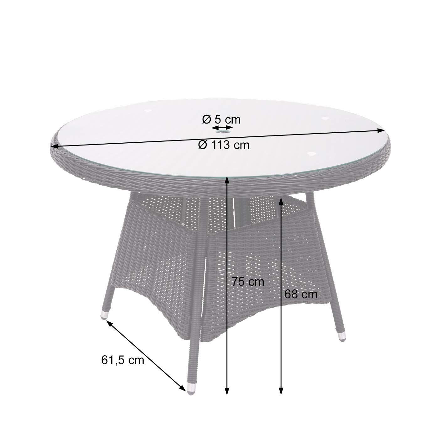 Mendler Set salotto giardino esterno salottino HWC-F51 polyrattan tavolo con 4x poltrone antracite grigio scuro