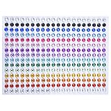 eBoot 300 Pieces 5mm Colorful Bling Rhinestone Sticker Sheet