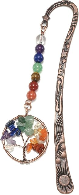 CrystalTears Metal Bookmark Chakra Healing Crystals Tree of Life Bookmarks for Women Student Teacher Graduation Gift for Christmas
