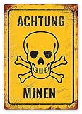 WallAdorn Achtung Minen - Póster de Hierro para Pintar en Lata, decoración Vintage para la Pared, para cafetería, Bar, Pub, hogar, 8 x 12